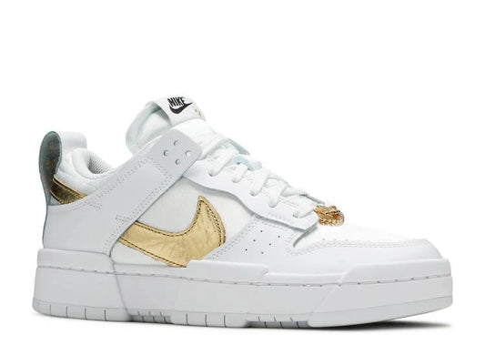 Women's Dunk Low Disrupt 'White Metallic Gold'