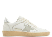 Davenzarry | Golden Goose Ball-Star White Leather Gray Suede Star Silver Heel - Women's | View 1