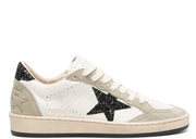 Davenzarry | Golden Goose Ball-Star White Nappa Black Glitter Star Heel - Women's | View 1