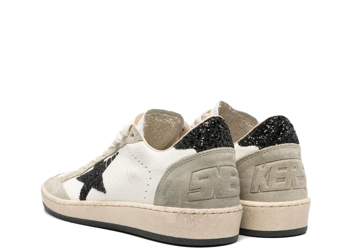 Davenzarry | Golden Goose Ball-Star White Nappa Black Glitter Star Heel - Women's | View 3