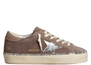Davenzarry | Golden Goose Hi-Star Brown Suede Silver Star Silver Glitter Foxing - Women's | View 1