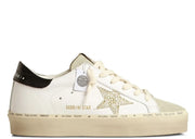 Davenzarry | Golden Goose Hi-Star White Leather Gold Swarovski Star Black Heel - Women's | View 1