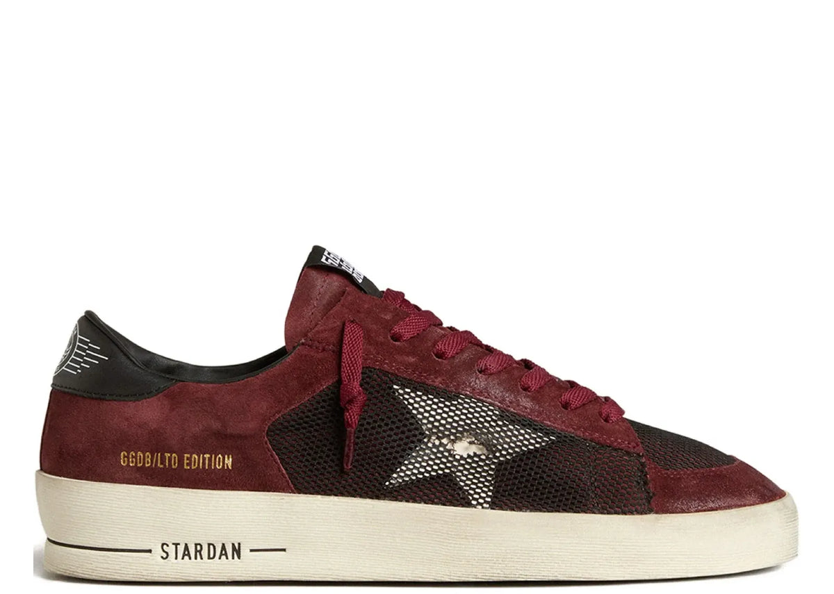 Davenzarry | Golden Goose Stardan Bordeaux Black Suede Mesh | View 1