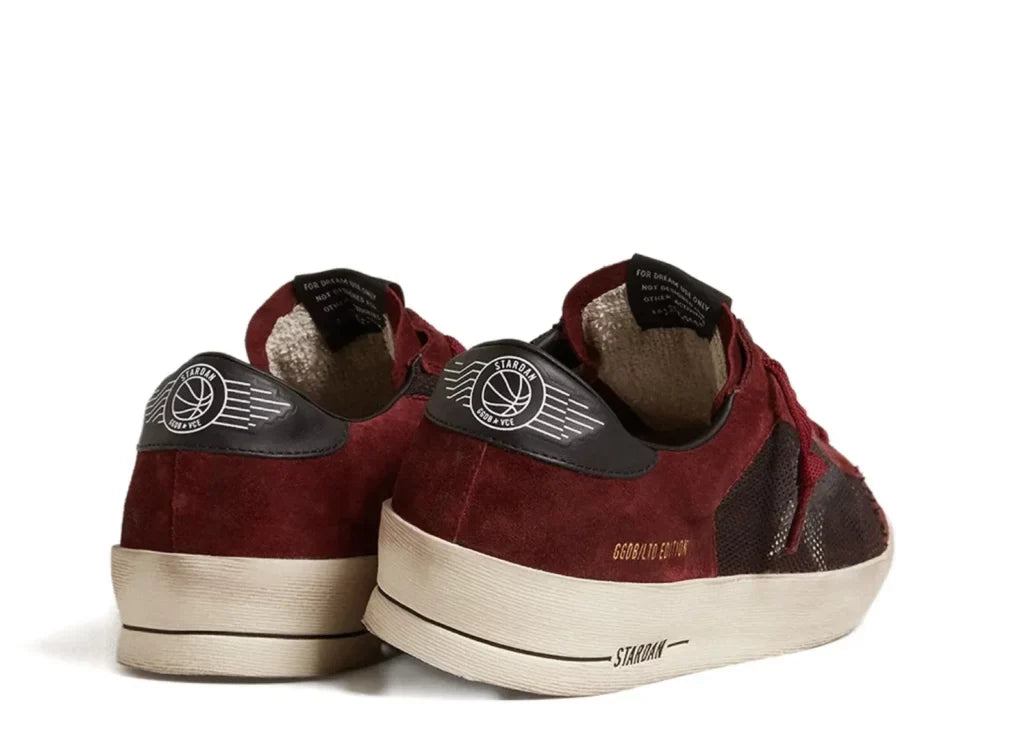 Davenzarry | Golden Goose Stardan Bordeaux Black Suede Mesh | View 6