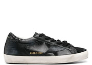 Davenzarry | Golden Goose Super-Star Black Nappa Black Star Black Glitter Heel - Women's | View 1