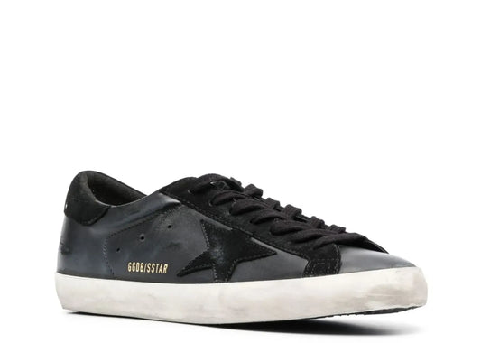 Davenzarry | Golden Goose Super-Star Black Nappa Black Suede Star Heel | View 2
