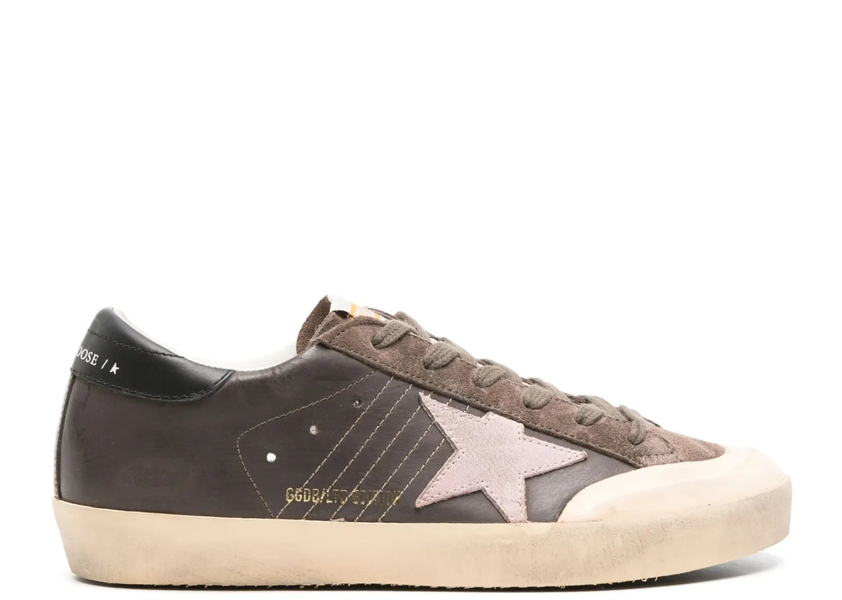 Davenzarry | Golden Goose Super-Star Brown Leather Rose Suede Star Black Heel - Women's | View 1