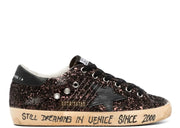Davenzarry | Golden Goose Super-Star Dark Brown Glitter - Women's | View 1