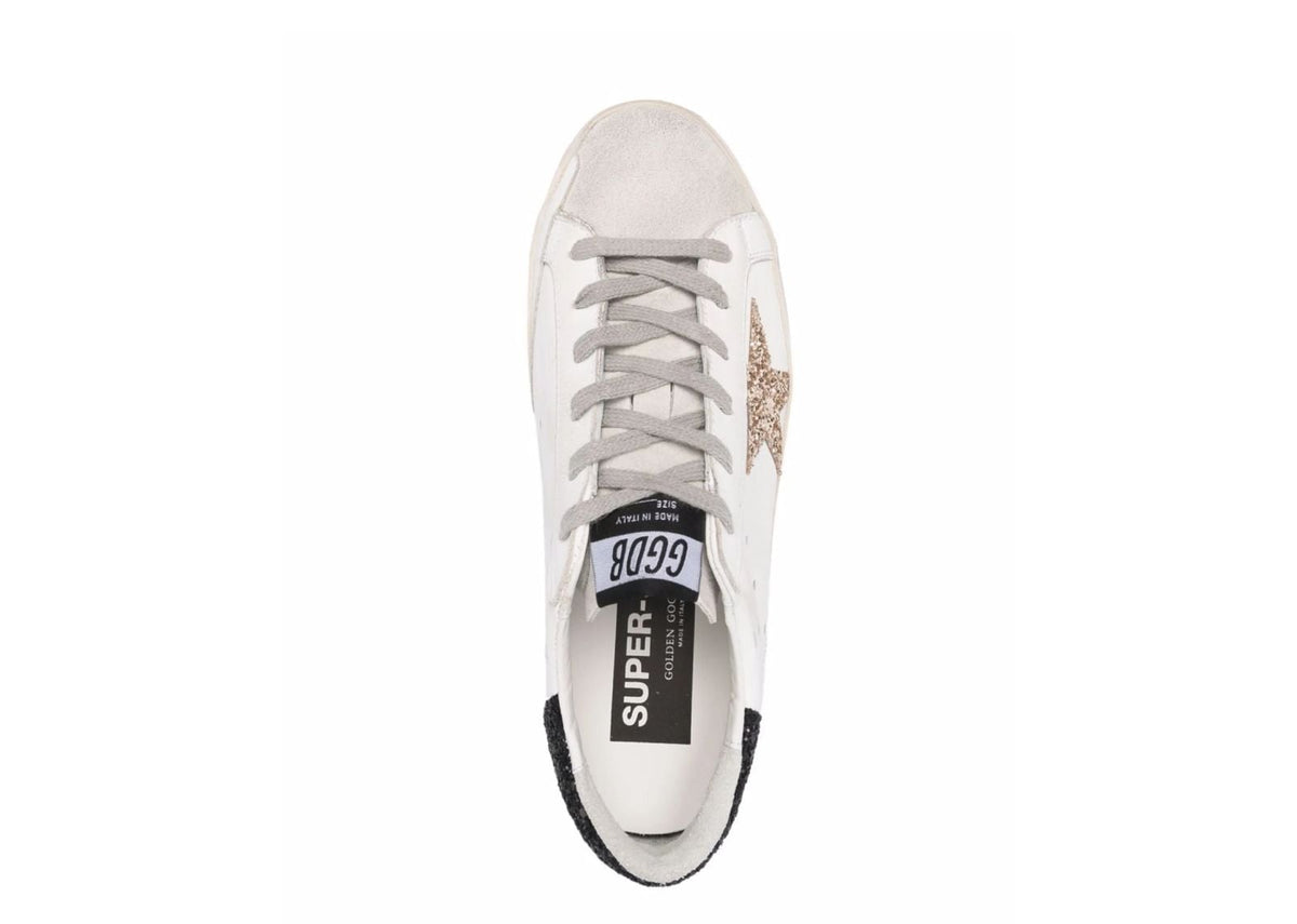 Davenzarry | Golden Goose Super-Star Gold Glitter Star Black Glitter Heel - Women's | View 4