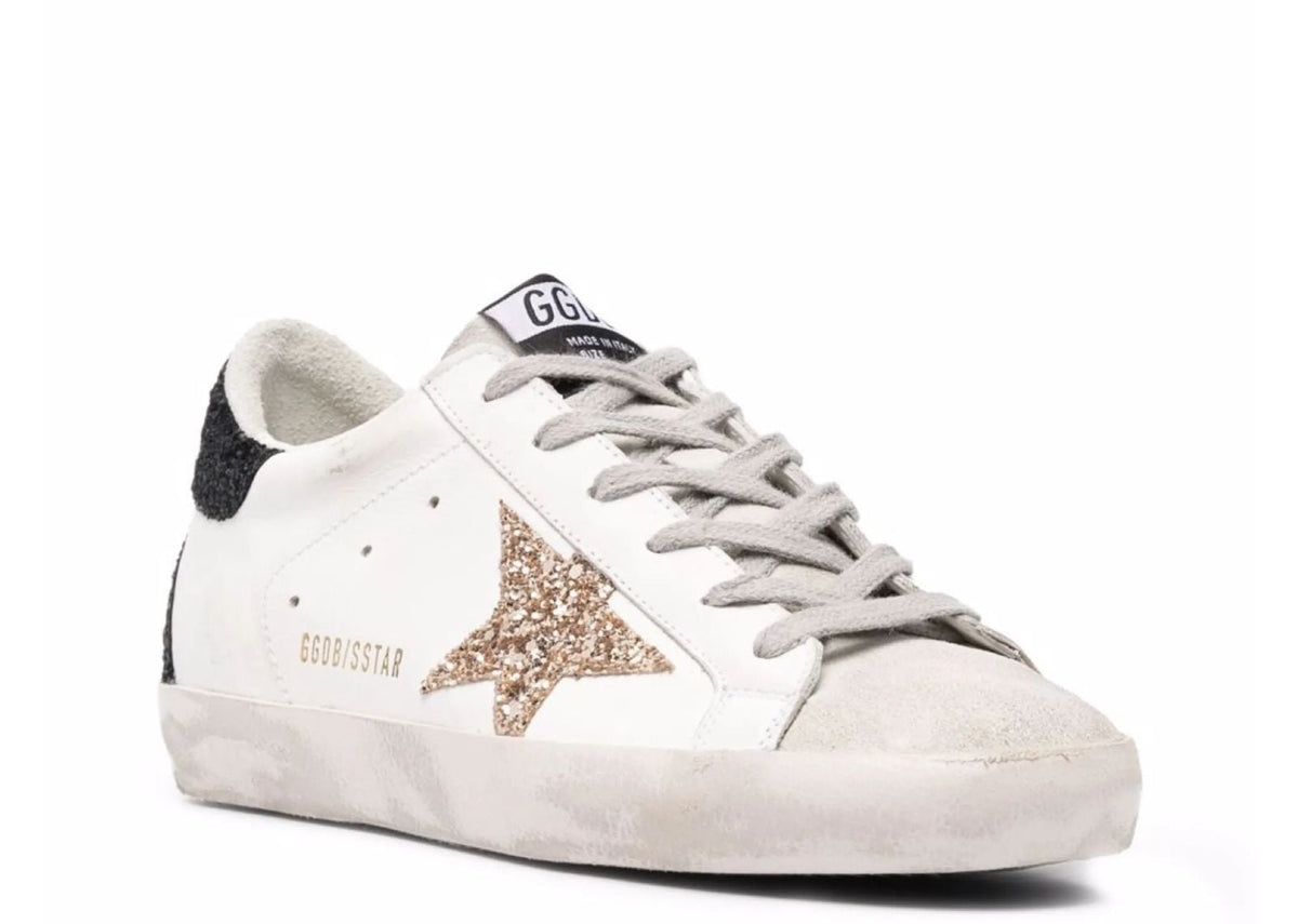 Davenzarry - Women's Golden Goose Super-Star Gold Glitter Star Black Glitter Heel - Image 2