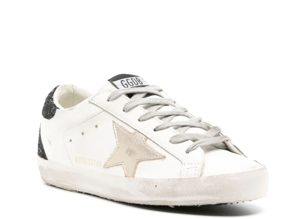 Davenzarry | Golden Goose Super-Star Gold Star Black Glitter Heel - Women's | View 2