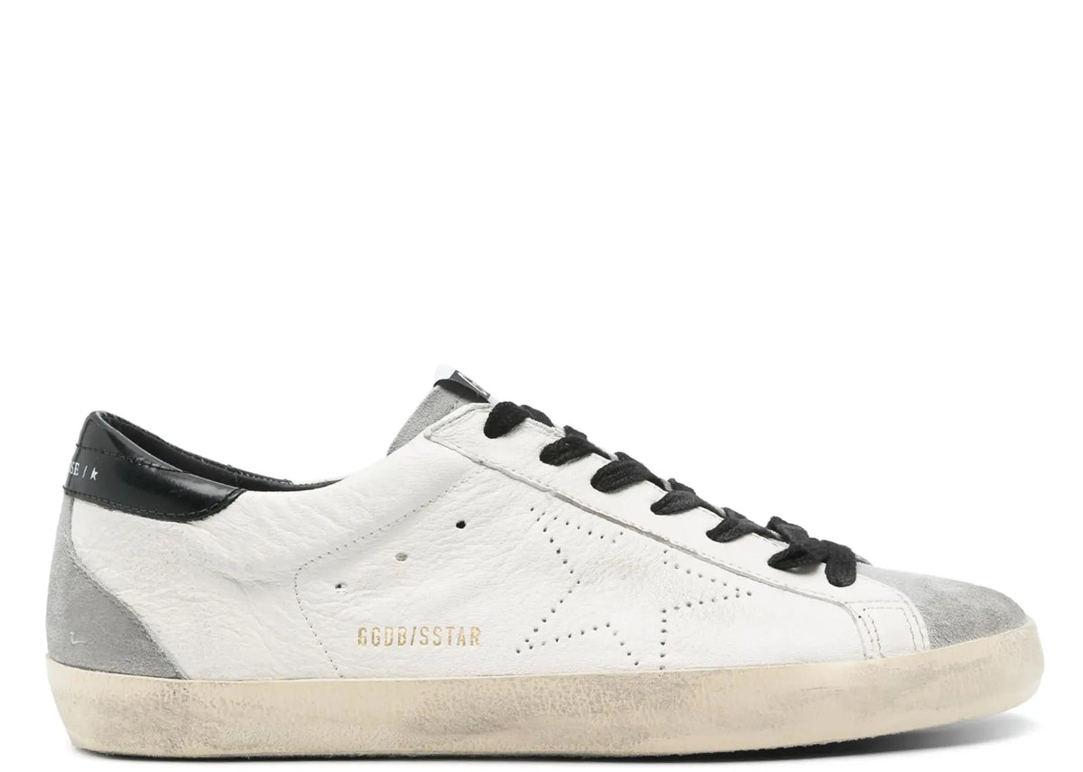 Davenzarry | Golden Goose Super-Star Light Beige Leather Perforated Logo | View 1