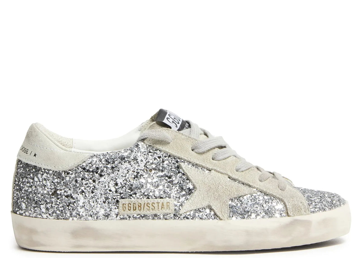 Davenzarry | Golden Goose Super-Star Silver Glitter Ice Gray - Women's | View 1