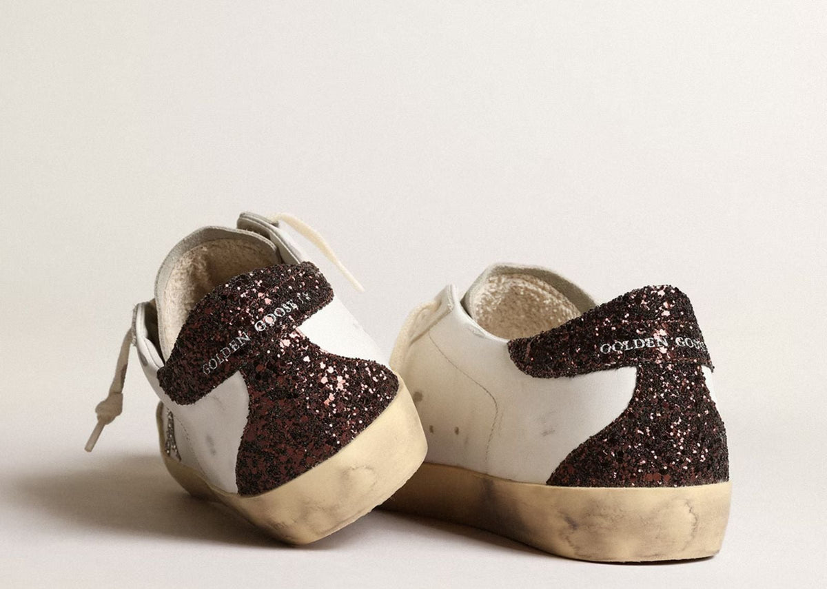 Davenzarry - Women's Golden Goose Super-Star Silver Star Brown Glitter Heel - Image 10