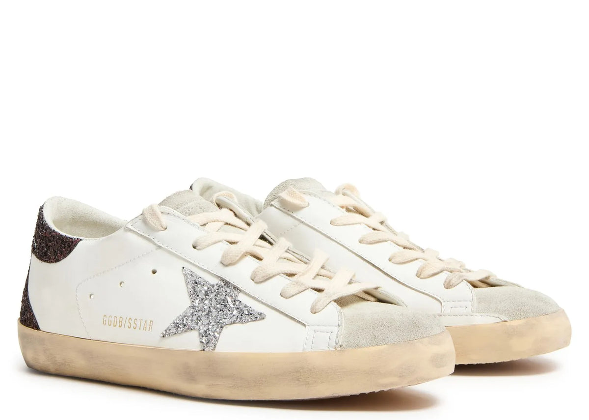 Davenzarry | Golden Goose Super-Star Silver Star Brown Glitter Heel - Women's | View 2