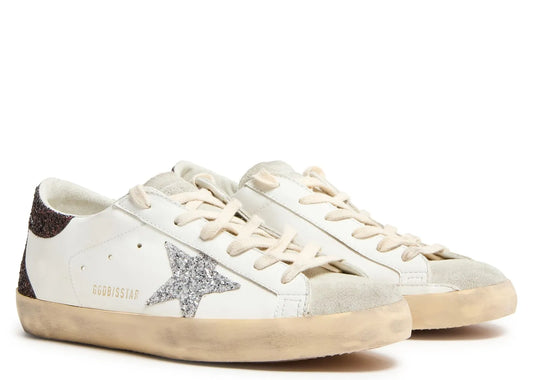 Davenzarry - Women's Golden Goose Super-Star Silver Star Brown Glitter Heel - Image 2