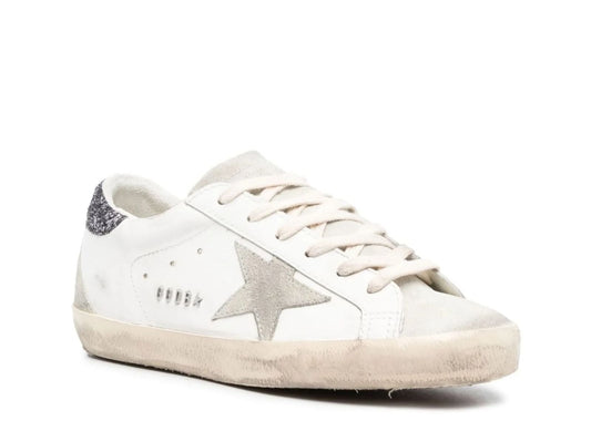 Davenzarry | Golden Goose Super-Star White Dark Grey Glitter - Women's | View 2