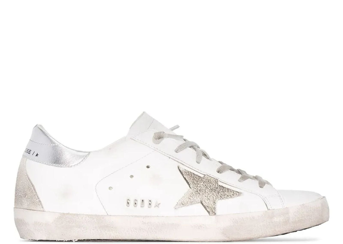 Golden Goose Super-Star White Ice Silver with Metal Stud Lettering - Women's