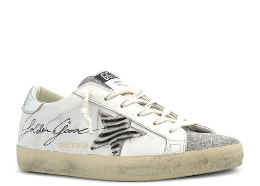 Davenzarry | Golden Goose Super-Star White Leather Glitter LTD Edition - Women's | View 2