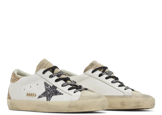 Davenzarry - Women's Golden Goose Super-Star White Leather Multicolor Glitter Star Heel - Image 2
