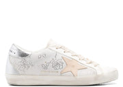 Davenzarry | Golden Goose Super-Star White Swarovski Gray Star Silver Heel - Women's | View 1