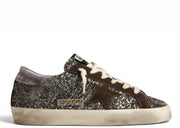 Davenzarry | Golden Goose Super-Star Brown Suede Glitter - Women's | View 1