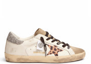 Davenzarry | Golden Goose Super-Star Leopard Print Black Heel Tab - Women's | View 1