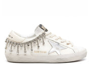 Davenzarry | Golden Goose Super-Star Nubuck Ice Gray Suede Star Swarovski Crystals - Women's | View 1