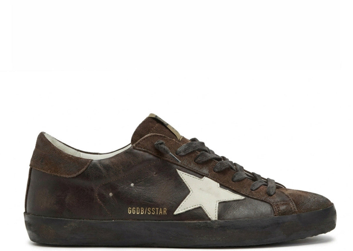 Golden Goose Super-Star Brown White Leather Star Suede - Women's