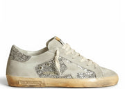 Davenzarry | Golden Goose Super-Star White Nappa Glitter Star - Women's | View 1