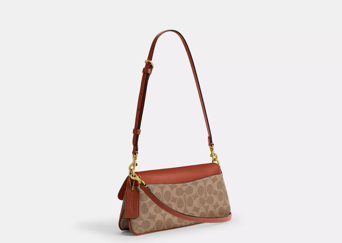 Davenzarry | Coach Jet Shoulder Bag In Signature Canvas Brass/Tan Caramel | View 2