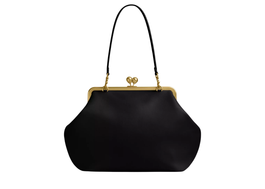 Davenzarry | Coach Large Kisslock Frame Bag Brass/Black | View 4