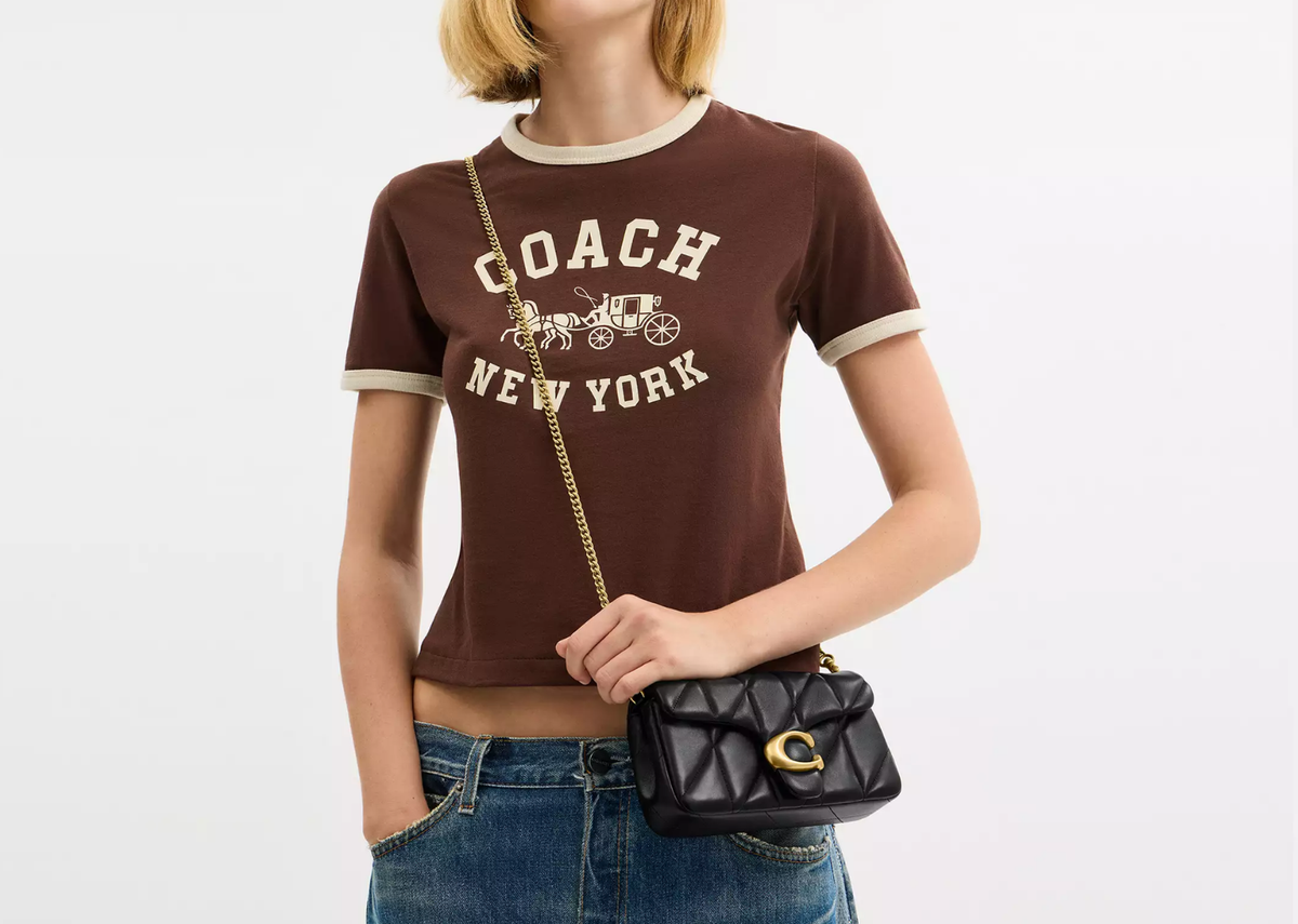 Davenzarry | Coach Tabby Chain Crossbody Bag 19 With Quilting Brass/Black | View 3