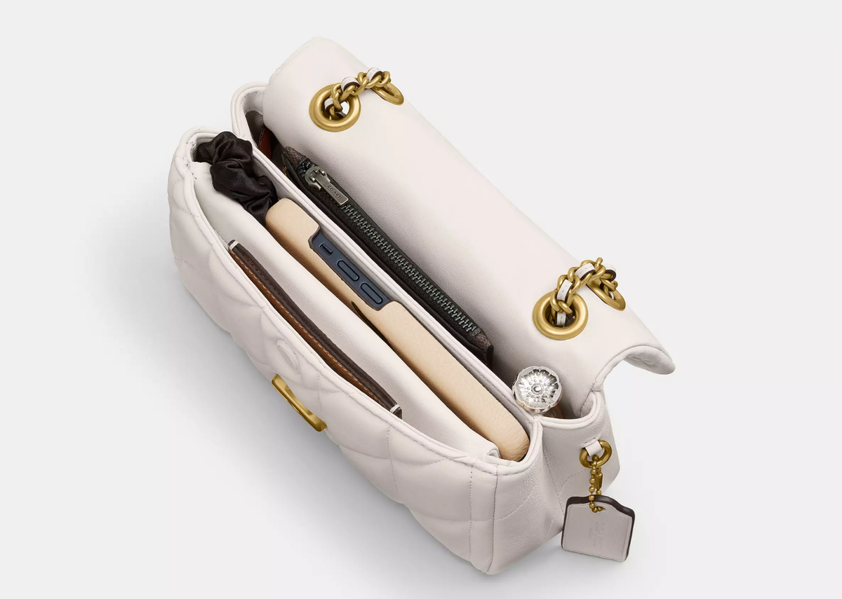 Davenzarry | Coach Tabby Shoulder Bag 20 Pillow Quilting Brass/Chalk | View 4