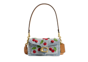 Davenzarry | Coach Tabby Shoulder Bag 20 With Cherry Embroidery Brass/Denim | View 1
