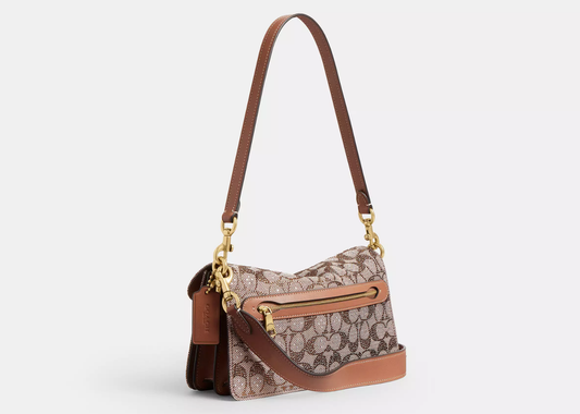 Davenzarry | Coach Tabby Shoulder Bag 26 Crystal Signature Jacquard Brass/Mushroom | View 2