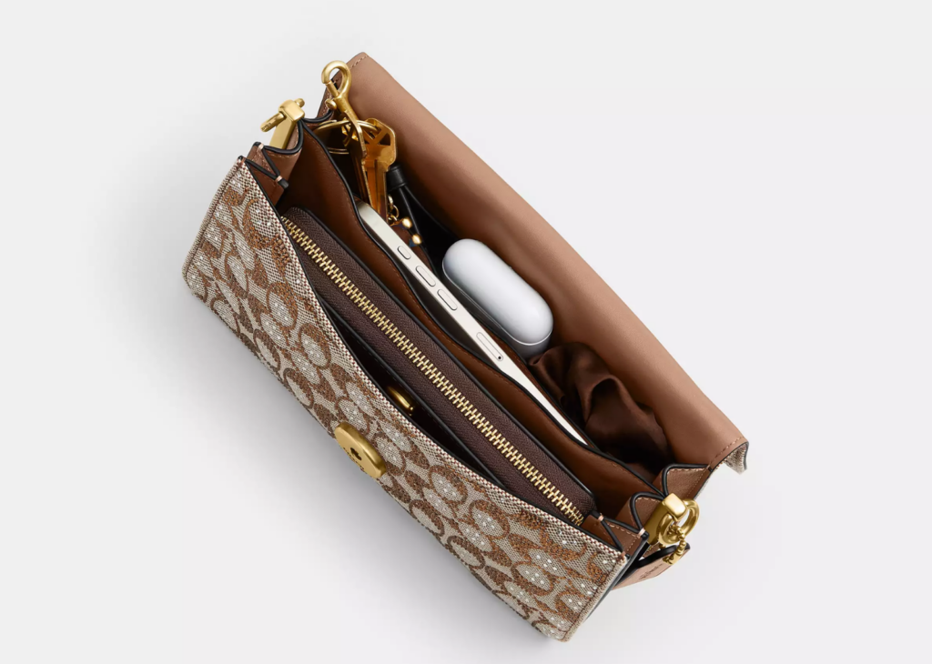 Davenzarry | Coach Tabby Shoulder Bag 26 Crystal Signature Jacquard Brass/Mushroom | View 8