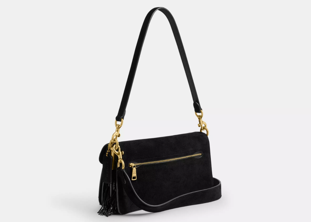 Davenzarry | Coach Tabby Shoulder Bag 26 With Crystal Beaded Fringe Brass/Black | View 5