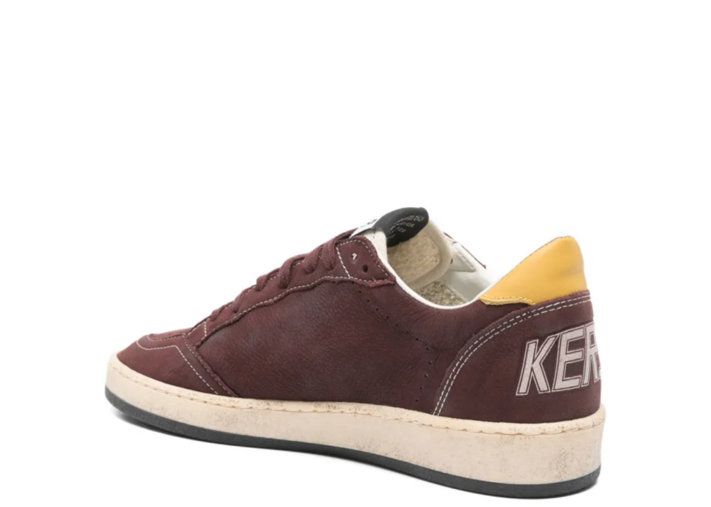 Davenzarry | Golden Goose Ball Star Chocolate Nubuck White Leather Star Honey Heel Tab - Women's | View 6