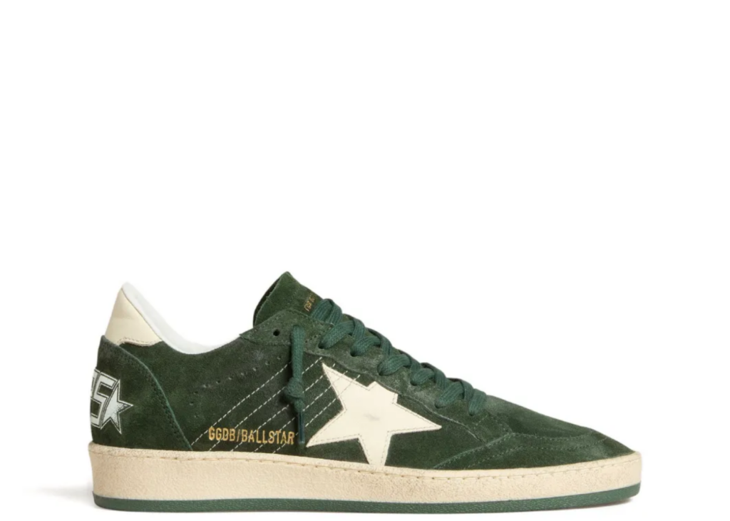 Davenzarry | Golden Goose Ball Star Green Suede White Leather Star Green Heel Tab - Women's | View 4