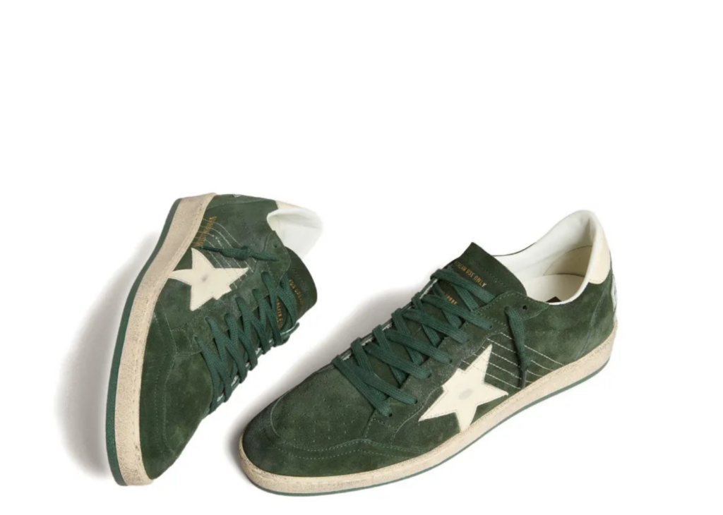 Davenzarry | Golden Goose Ball Star Green Suede White Leather Star Green Heel Tab - Women's | View 6