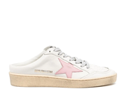 Davenzarry | Golden Goose Ball Star Sabot White Nappa Old Rose Leather Star - Women's | View 1