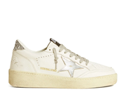 Davenzarry | Golden Goose Ball Star Silver Leather Star Silver Glitter Heel Tab - Women's | View 1
