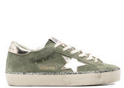 Davenzarry | Golden Goose Hi-Star Green Suede Glitter Metallic Heel - Women's | View 1