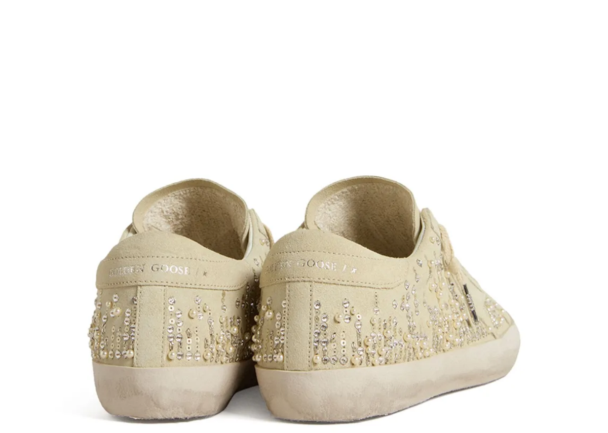 Davenzarry | Golden Goose Super-Star Beige Suede Pearls Swarovski Crystals - Women's | View 3