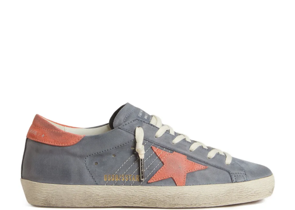 Davenzarry | Golden Goose Super-Star Blue Nubuck Pink Suede Star - Women's | View 4