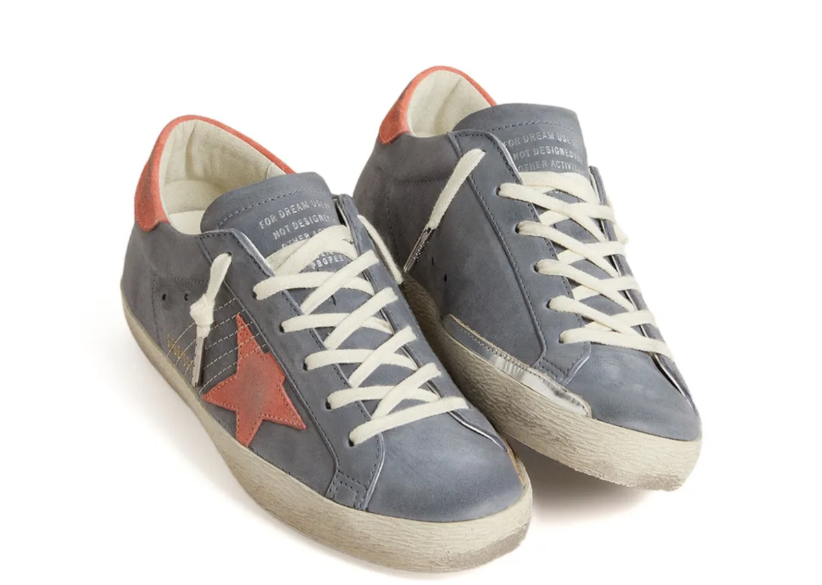 Davenzarry | Golden Goose Super-Star Blue Nubuck Pink Suede Star - Women's | View 3