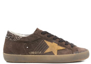 Davenzarry | Golden Goose Super-Star Brown Suede Glitter Star - Women's | View 1