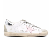 Davenzarry | Golden Goose Super-Star Pink Leather Star Silver Heel Tab - Women's | View 1