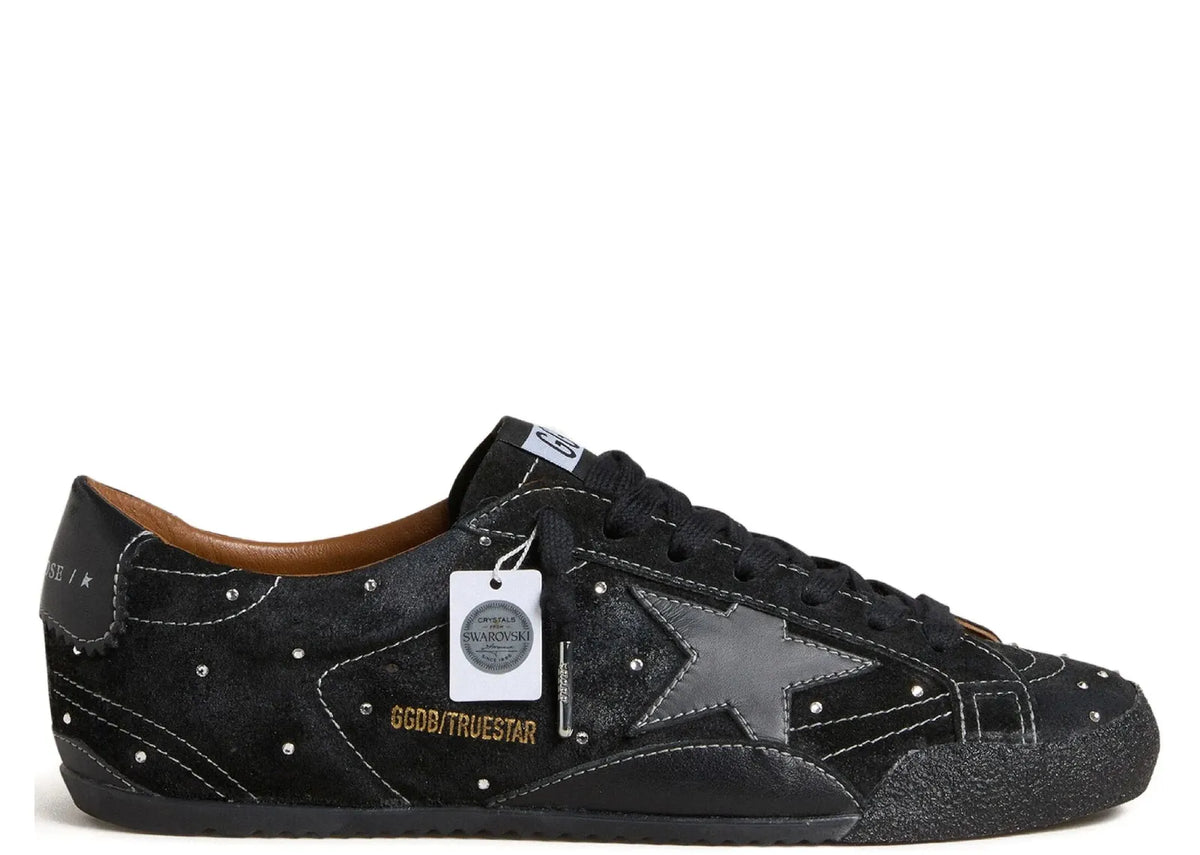 Davenzarry | Golden Goose True-Star Black Suede Swarovski Crystal Black Star Heel - Women's | View 1